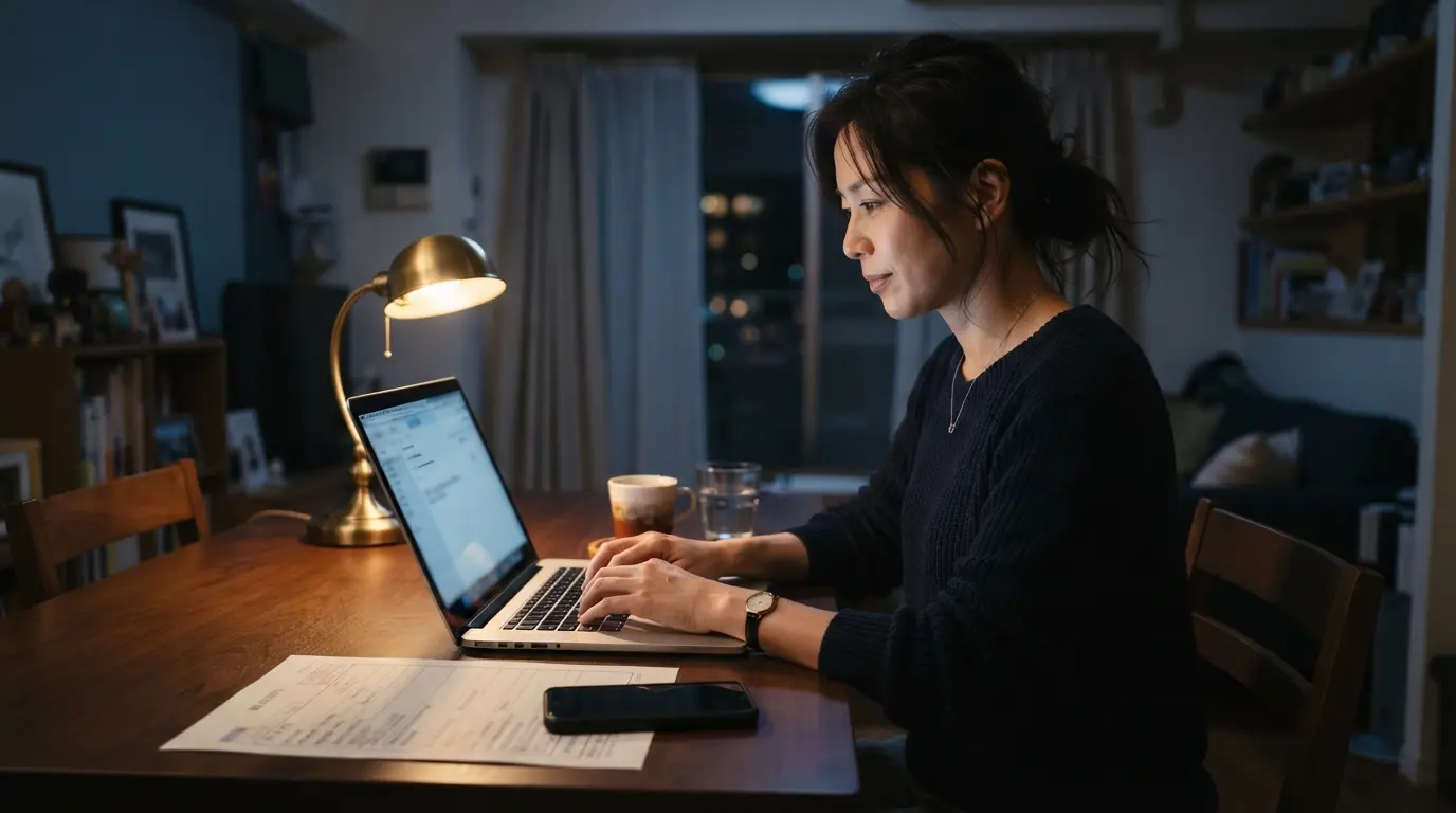 不動産会社とのやり取りをメールで記録する売主のイメージ